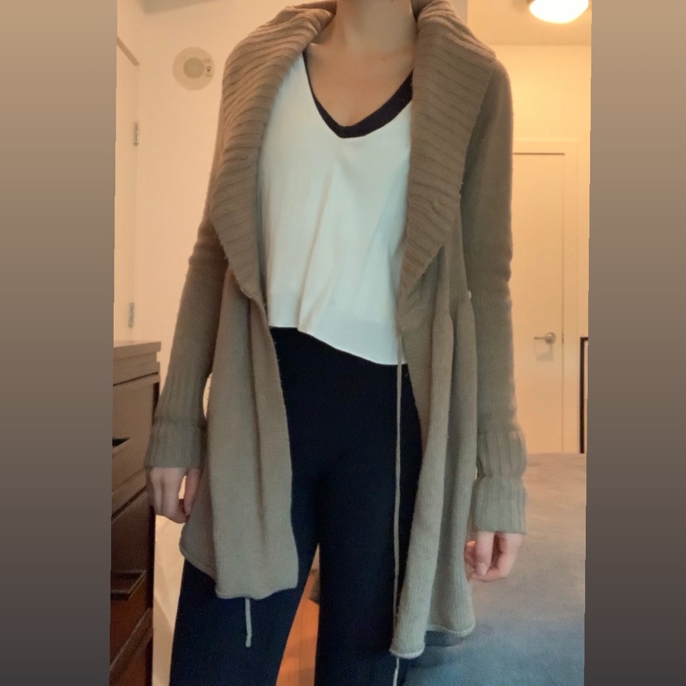 Talula Camel Cashmere Blend Cardigan Sweater